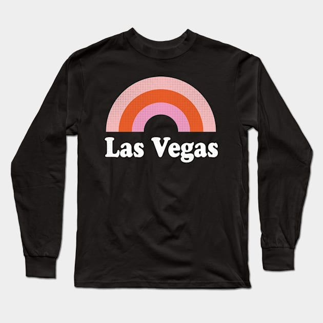 Las Vegas, Nevada - NV Retro Rainbow and Text Long Sleeve T-Shirt by thepatriotshop